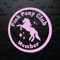 funny pink pony club member logo svg