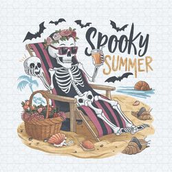 spooky summer floral skeleton halloween png