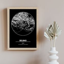 bilbao city map, bilbao poster, bilbao map poster, bilbao art, map of bilbao, print of bilbao, map poster of bilbao,