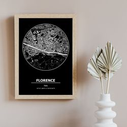 florence map, florence poster, florence map poster, florence art, map of florence, print of florence, map poster of flor