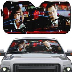 a date with vincent vega car sun shade | pulp fiction car sun shade | mia wallace vincent vega car sun shade car windshi