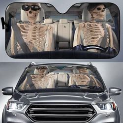 cool skull driving car sun shade | funny halloween car windshield | skeleton car windshield sunshades car accessories