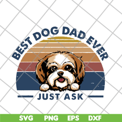 best dog dad mom peeking dog retro svg, png, dxf, eps digital file ftd10062105