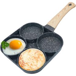 lmetjma egg frying pan nonstick pancake pans 4-cups cookware