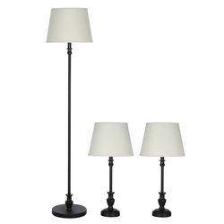 carrie rstocker traditional 3-piece lamp set, bronze finish