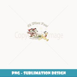 disney mickey minnie and pluto oh what fun christmas sled - instant png sublimation download