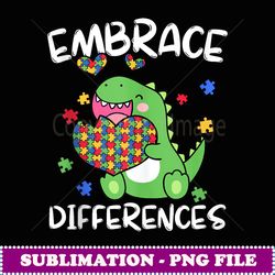 embrace differences dinosaur puzzle autism awareness animal - png sublimation digital download