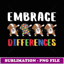 embrace differences dog puzzle autism awareness animal - instant png sublimation download