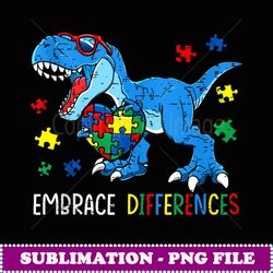 autism embrace differences dinosaur rex dino puzzle - professional sublimation digital download
