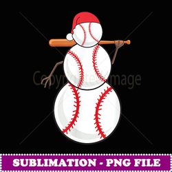 xmas baseball player athlete christmas snowman sports coach - exclusive png sublimation download
