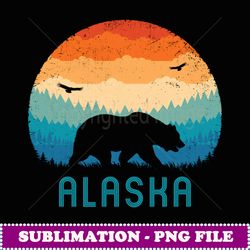 alaska retro grizzly bears vintage alaskan brown bear - instant png sublimation download