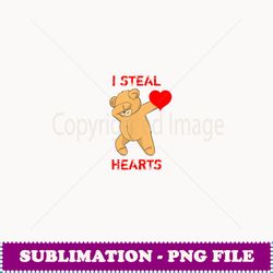 valentines day dabbing teddy bear i steal hearts dance - instant sublimation digital download