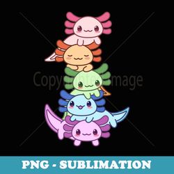 rainbow axolotl group design for axolotl lovers - png sublimation digital download