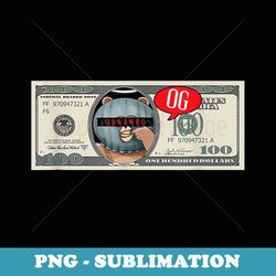 funny original gangster bear money - retro png sublimation digital download
