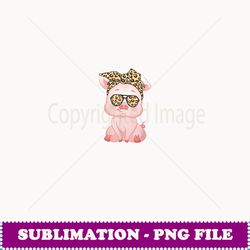 pig with leopard headband flower cute pig lover funny pig - creative sublimation png download