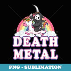 death metal rock music funny rainbow grim reaper unicorn - creative sublimation png download