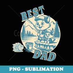 best cat dad fishing adventure - cute retro fathers day