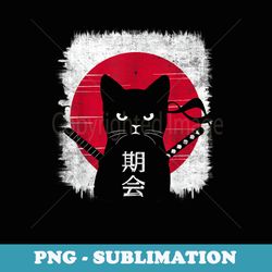 japanese flag sunset style funny kawaii cat kitten lover - stylish sublimation digital download