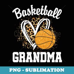 basketball grandma leopard heart - png sublimation digital download