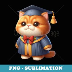educated cat in graduation cap funny grad s - aesthetic sublimation digital file