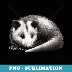 cute opossum graphic print lover animals for men women kids raglan baseball - vintage sublimation png download