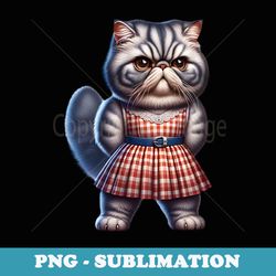 persian cat in rockabilly dress retro vintage pinup kitty - exclusive png sublimation download