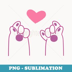 korean finger heart love sign cute paw for cat owners - digital sublimation download file