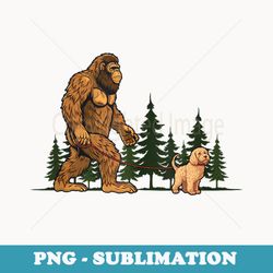 funny labradoodle bigfoot dog walking dog mom dad - instant sublimation digital download