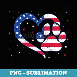 cat & dog paw heart american flag patriotic usa 4th of july - special edition sublimation png file