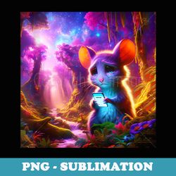 fantasy cute sad mouse forest - modern sublimation png file