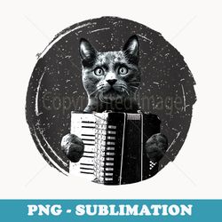 cat playing accordion cat musician accordion teacher piano - decorative sublimation png file