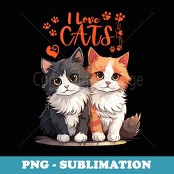 feline affection embracing cats love - unique sublimation png download