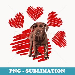 i love my chocolate labrador dog paw heart valentines day - elegant sublimation png download