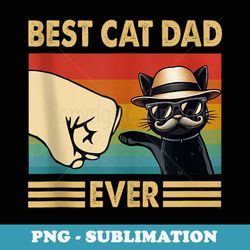 dad fathers day cat daddy black cat retro best cat dad ever - creative sublimation png download