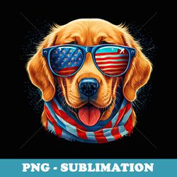 funny golden retriever 4th of july patriotic usa american - vintage sublimation png download