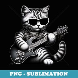 rock & roll music concert festival cat rock guitar - premium png sublimation file