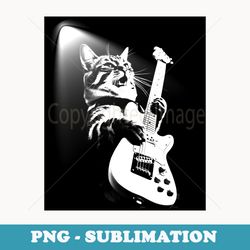 funny guitar cat rock cat playing guitar s funny - elegant sublimation png download