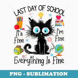 funny cat last day of school-end of school year-i survived - premium sublimation digital download