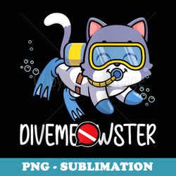 divemeowster funny cat scuba diver freediving raglan baseball - special edition sublimation png file