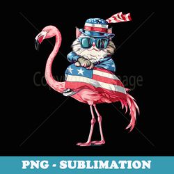 fourth of july cat flamingo patriotic 4th of july america - signature sublimation png file