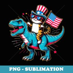 patriotic cat t rex dinosaur 4th of july amerisaurus - png sublimation digital download