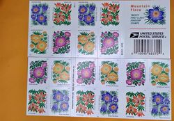 mountian flora forever postage stamps 1 booklet of 20