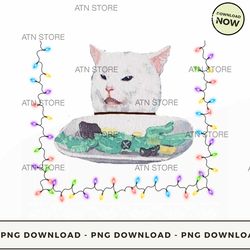 women yelling at cat meme ugly christmas pillow funny cat christmas gift matching 56 high-quality p