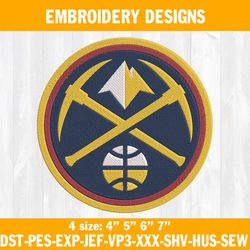 denver nuggets embroidery designs, nba embroidery designs, denver nuggets basketball embroidery designs