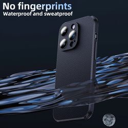 high quality shockproof camera lens protection phone case - for iphone 15 14 13 12 11 pro max - carbon fiber telephone c