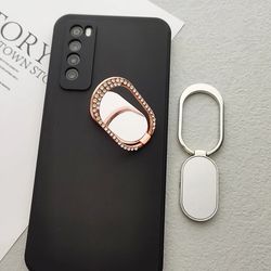 new oval mirror finger ring metal phone holder - telephone desktop support accessories stand - mobile phone case for iph