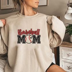 baseball mom shirt, baseball embroidery shirt, baseball mama shirt, mom embroidery shirt, baseball mom sweatshirt