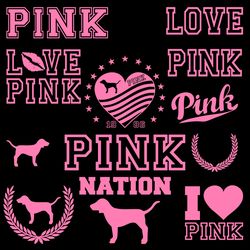 graphic bundle 10 - love pink svg png digital download for