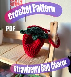 pattern strawberry bag charm us pattern, amigurumi crochet