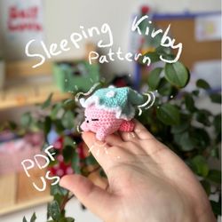 pattern sleeping kirby us pattern, amigurumi crochet, kirby cute toys